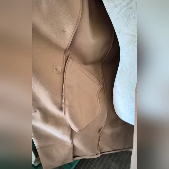 SPRING SALE | Topshop Double Breasted Long Coat in Camel Sz 4 - Picture 4 of 7